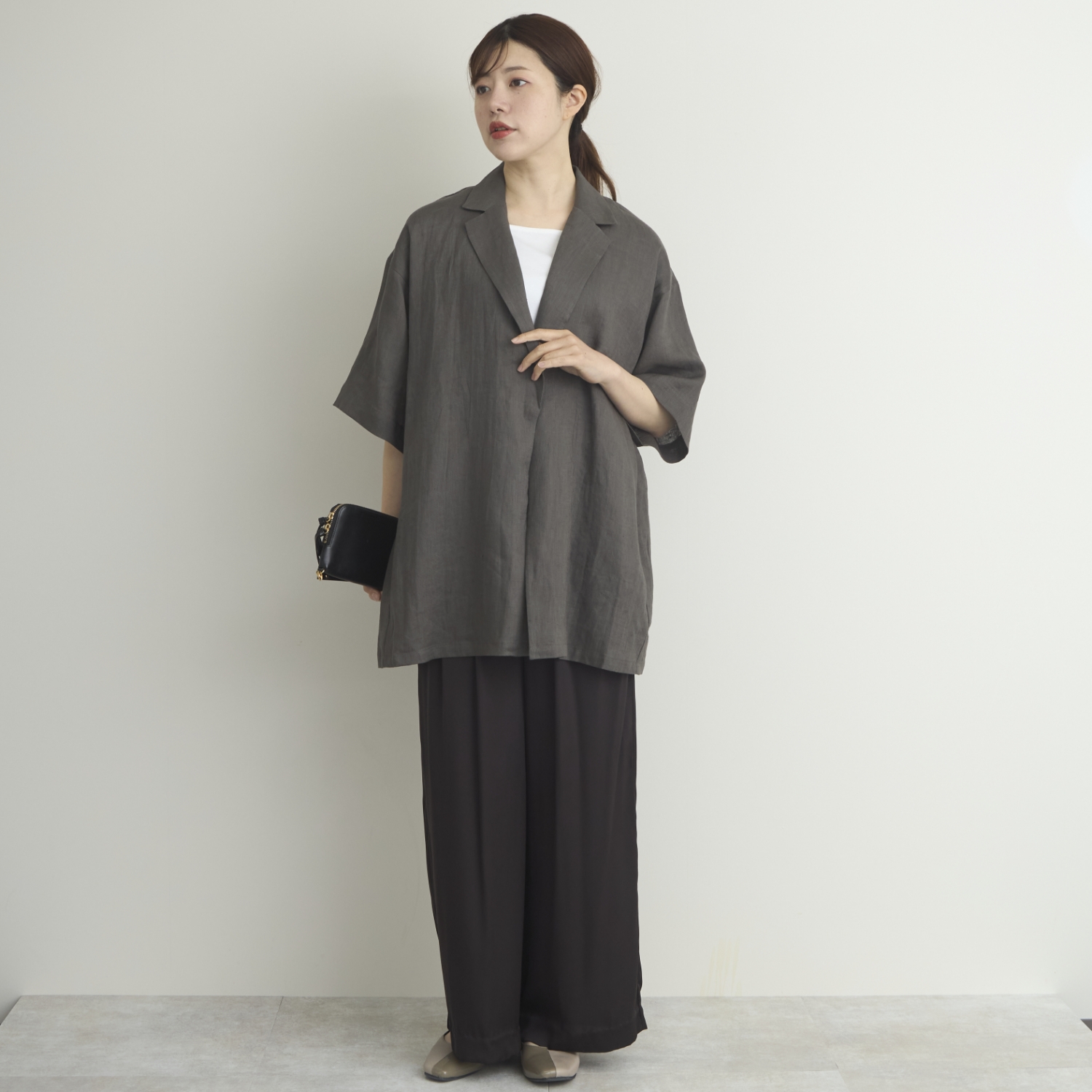 TUTIE./リネンハーフスリーブジャケット